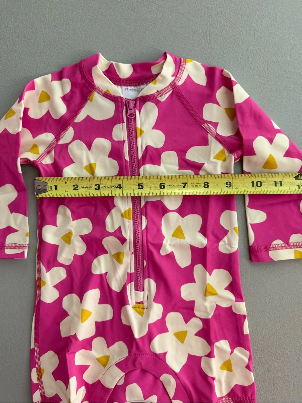 Hanna Andersson Long Sleeve Rashguard Pink Flowers Baby Swimsuit 6-12M - New